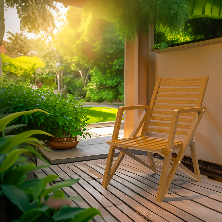 Zen Zest | Teakwood Sitout Chair
